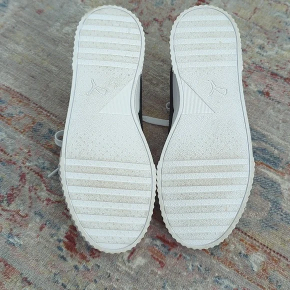 Puma Carina Platform Sneaker Size 8.5 Black and White - Picture 5 of 6